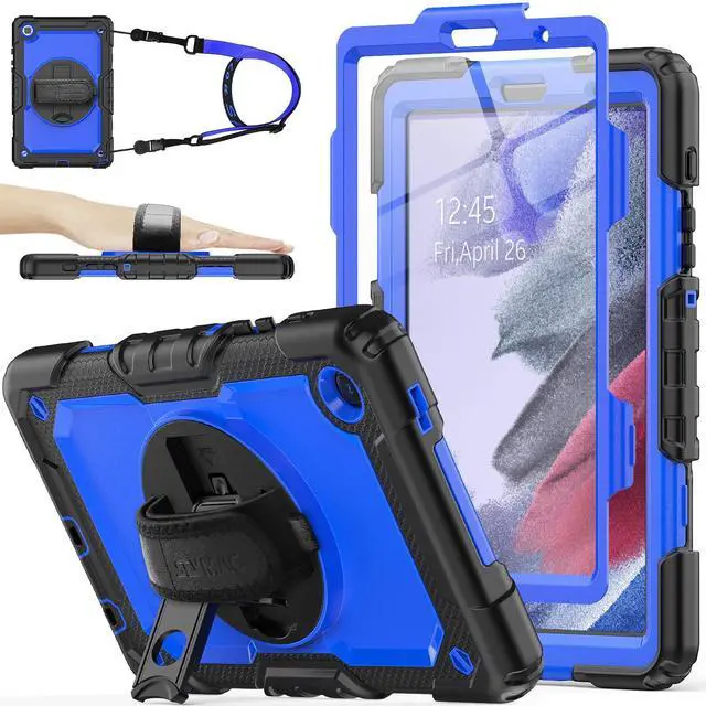 Main image of SEYMAC stock Case for Samsung Galaxy Tab A7 Lite 8.7'' with Screen Protector Pencil Holder [360 Rotating Hand Strap] &Stand, Drop-Proof Case for Samsung A7 Lite 2021 SM-T220/T225/T227, Blue/Black