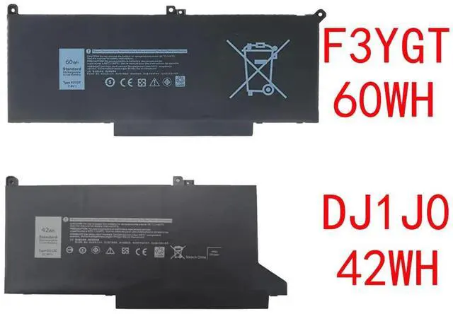 Alt view image 3 of 5 - F3YGT Laptop Battery for Dell Latitude 7280 7290 7380 7390 7480 7490 Series PS28S PS28S001 PS28S002 P29S P29S001 P29S002 P73G P73G001 P73G002 451-BBYE 453-BBCF DM3WC DM6WC 2X39G KG7VF 7.6V 60WH