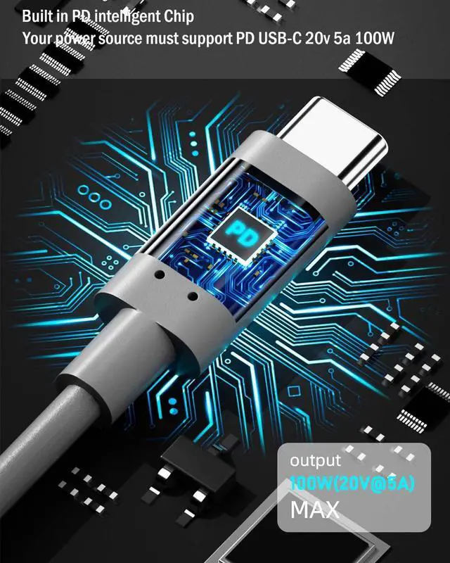 Alt view image 4 of 5 - RAINSUNG Waterproof Starlink Mini USB C to DC Power Cable Cord, Work with PD USB-C 20V 5A 100W or More Fast Charger/Power Bank/Car Charger or Other PD Source 18AWG (5m Length)
