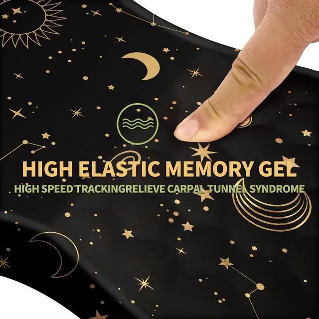 Alt view image 3 of 5 - Ergonomic Wrist Rest Support Mouse Pad, Massage Design Relief Carpal Tunnel Pain, Entire Memory Foam Non-Slip, Computer Mouse Pads for Wireless, Starry Sky