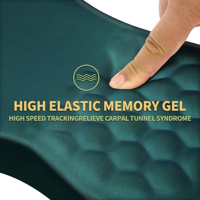 Alt view image 3 of 5 - Ergonomic Wrist Rest Mouse Pad with Massage Design, Non-Slip Memory Foam, Relief for Carpal Tunnel Pain, Green