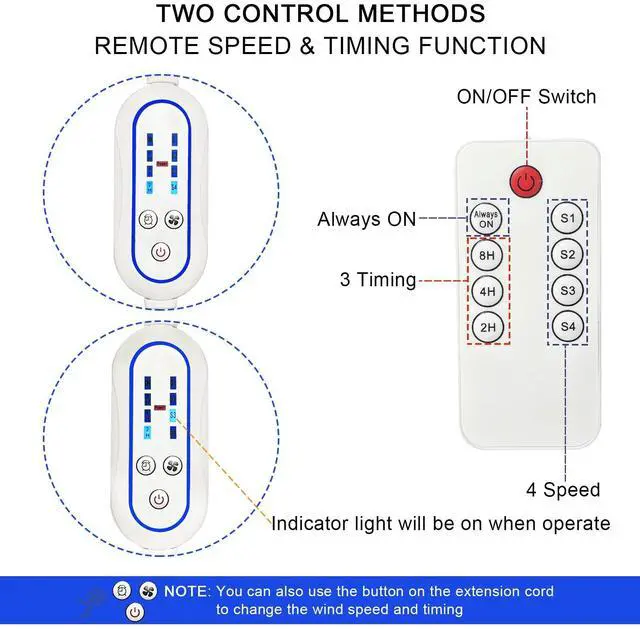 Alt view image 3 of 5 - SCOOYEEES Silent USB Powered Ceiling Fan with Remote Control Timing 4 Speed, Quiet Small DC Plug in Ceiling Fan Hanging Fan for Camping Bed RV Tent Canopy Room