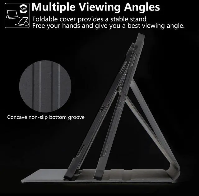 Alt view image 3 of 5 - Case for All-New Kindle 6" (11th Generation 2022 Release) with Soft TPU Buffer, PU Leather Cover 360° Swivel Stand, Auto Wake/Sleep Shockproof Only for Basic Kindle 2022, an Otter in A Scarf