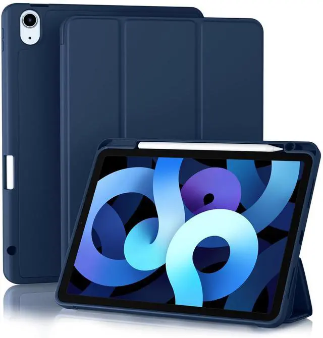 Main image of Akkerds Compatible with iPad Air 11 Inch Case 7th/6th Generation (M3/M2) 2025/2024, for iPad Air 5th/4th Generation Case 10.9 Inch 2022/2020 with Pencil Holder[Auto Sleep/Wake], Navyblue