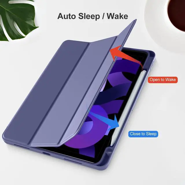 Alt view image 5 of 5 - Akkerds Compatible with iPad Air 11 Inch Case 7th/6th Generation (M3/M2) 2025/2024, for iPad Air 5th/4th Generation Case 10.9 Inch 2022/2020 with Pencil Holder[Auto Sleep/Wake], Lightpurple