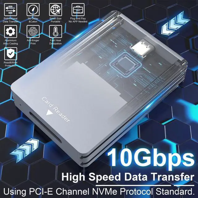 Alt view image 5 of 5 - Rytaki CFexpress Type A Card Reader USB C, 10Gbps, USB 3.2 Gen2, CF Express Type A to USB C/A Adapter
