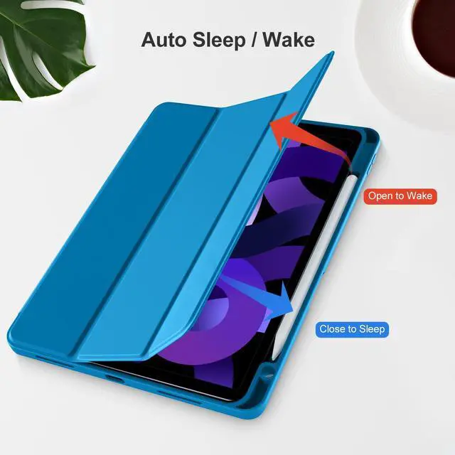 Alt view image 5 of 5 - Akkerds Compatible with iPad Air 11 Inch Case 7th/6th Generation (M3/M2) 2025/2024, for iPad Air 5th/4th Generation Case 10.9 Inch 2022/2020 with Pencil Holder[Auto Sleep/Wake], LightBlue