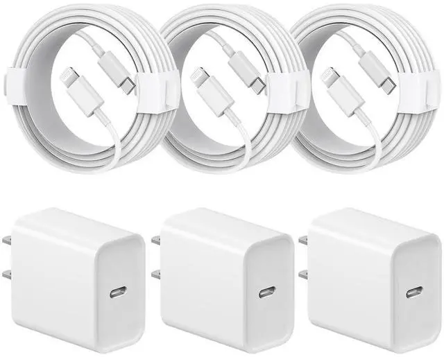 Main image of iPhone 14 13 12 11 Charger Fast Charging iPhone Fast Charger 3-Pack 20W iPad Charger 6FT C Chargers Fast Charging Cord Whit iPhone 14/14 Pro Max/13 Pro/13/12 Mini/12 Pro Max/11 Pro Max/Xs and iPad