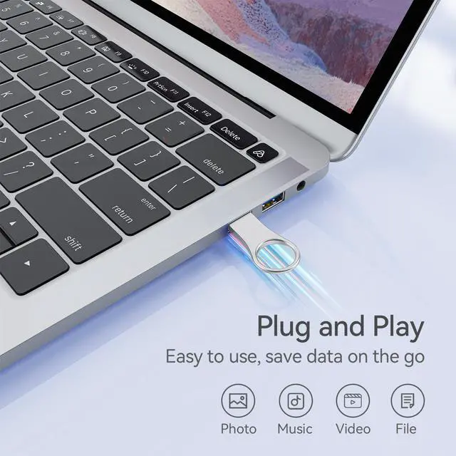 Alt view image 3 of 5 - RAOYI 5 Pack 64GB Metal Key Shape USB Flash Drive, USB 2.0 Memory Stick Thumb Drives Jump Drive for PC Laptop Desktop Computer-Silver