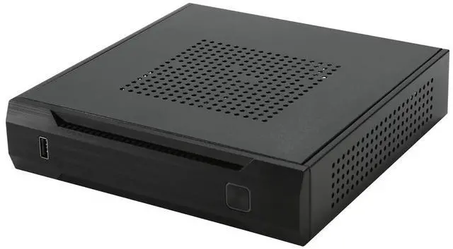 Alt view image 4 of 5 - Goodisory TX01 SECC Fanless Thin Mini-itx HTPC Chassis with 2.5" Drive Bay and Vertical Stand Foot (Black)