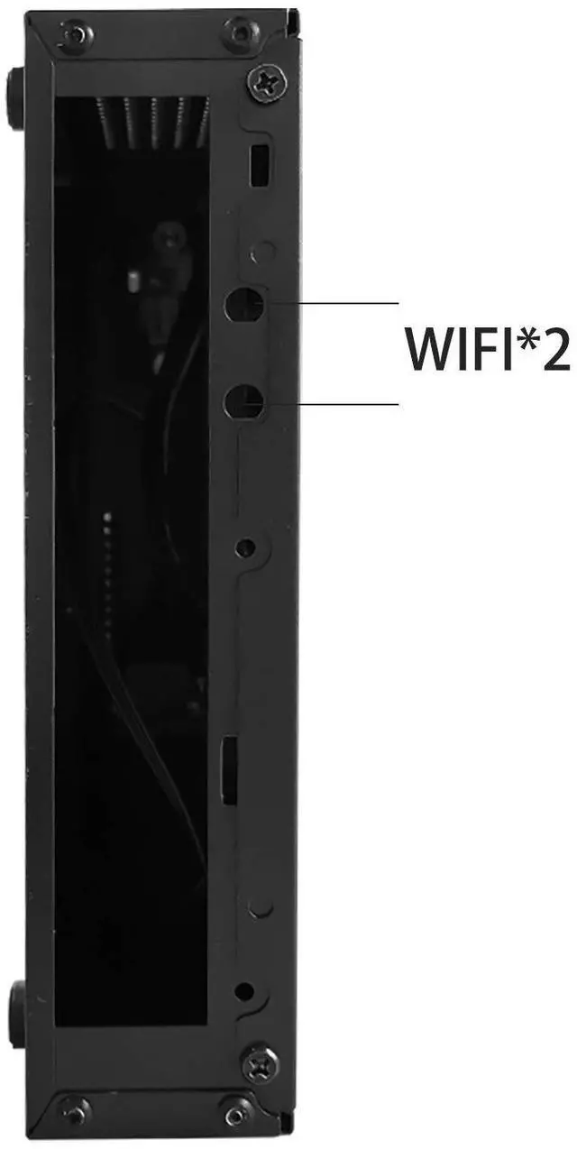 Alt view image 3 of 5 - Goodisory TX01 SECC Fanless Thin Mini-itx HTPC Chassis with 2.5" Drive Bay and Vertical Stand Foot (Black)