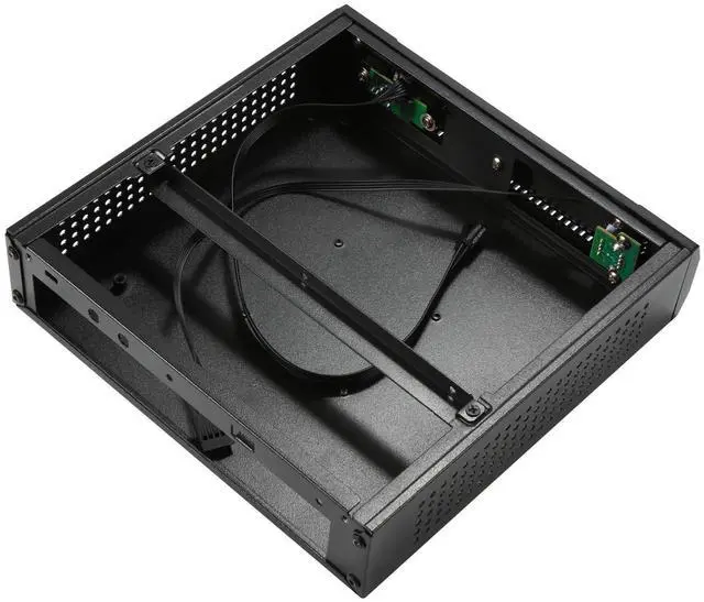 Alt view image 5 of 5 - Goodisory TX01 SECC Fanless Thin Mini-itx HTPC Chassis with 2.5" Drive Bay and Vertical Stand Foot (Black)
