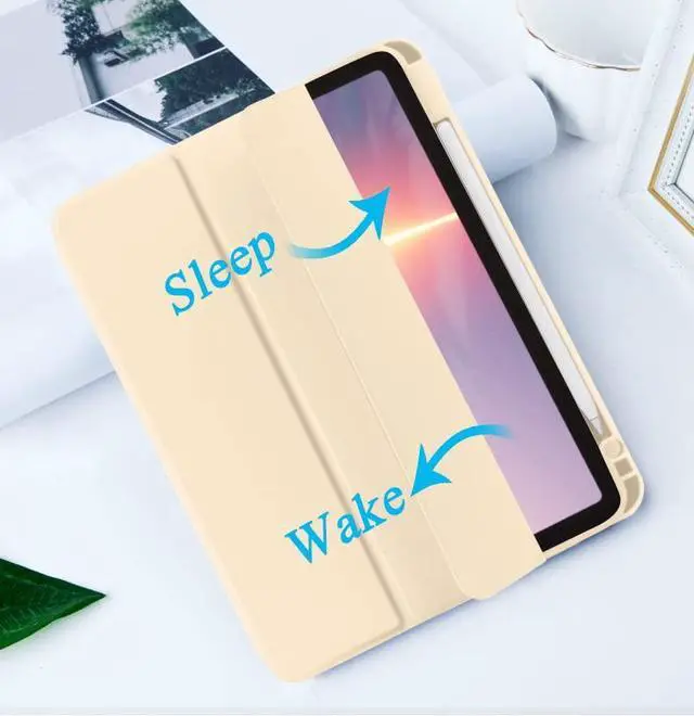 Alt view image 5 of 5 - SIWENGDE Cases for iPad Pro 12.9 Case 6th/5th/4th Generation (2022/2021/2020) with Pencil Holder [Apple Pencil Wireless Charging] Soft TPU Smart Tri-fold Stand Protective Cover(Champagne Gold)