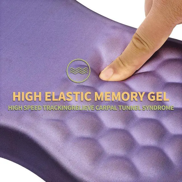 Alt view image 3 of 5 - Ergonomic Wrist Rest Mouse Pad, Massage Design for Carpal Tunnel Pain Relief, Entire Memory Foam Non-Slip, Purple