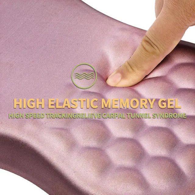 Alt view image 3 of 5 - Ergonomic Wrist Rest Mouse Pad, Massage Design for Carpal Tunnel Pain Relief, Non-Slip Memory Foam, Pink