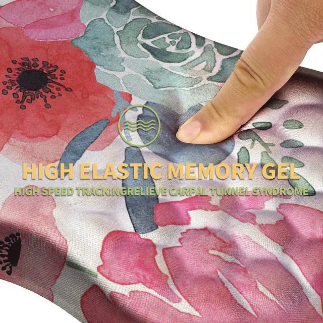 Alt view image 3 of 5 - Ergonomic Mouse Pad with Wrist Rest Support, Massage Design Mouse pad Relief Carpal Tunnel Pain, Entire Memory Foam Non-Slip Mouse Pad, Computer Mouse Pads for Wireless Mouse Pad, Beautiful Flowers