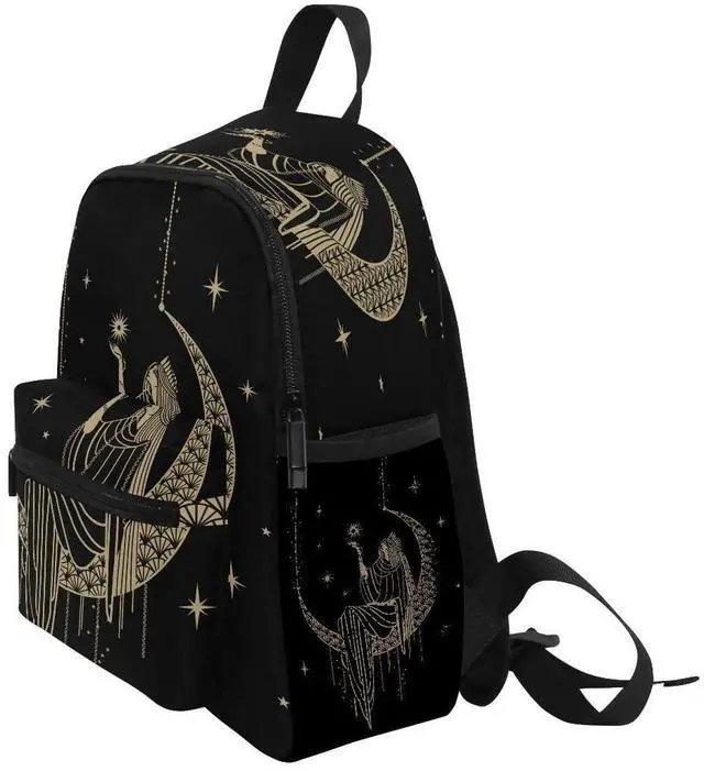 Alt view image 3 of 5 - Cute Toddler Backpack Mini Travel Bag Sacral Night Girl on Moon for Baby Girl Boy Age 3-7