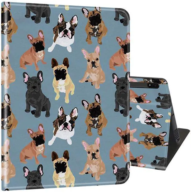 Main image of Case for Samsung Galaxy Tab S8 Plus 2022/S7 FE 2021/S7 Plus 2020 12.4 inch, Ultra-Thin Multi-Angle Bracket Full Body Case with Wake/Sleep Function - French Bulldogs