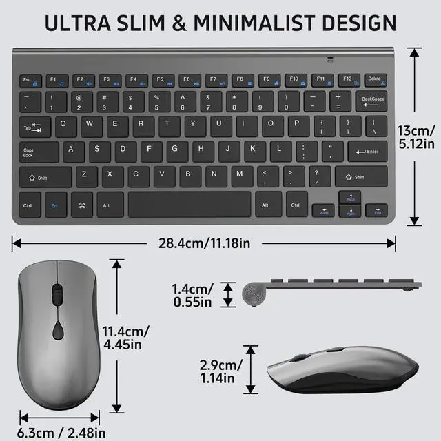Alt view image 4 of 5 - 2.4G Wireless Keyboard and Mouse Compact Keyboard Mini Portable Silent Mouse, Suitable for Laptops Mac PC,  Travel Keyboard and Mouse