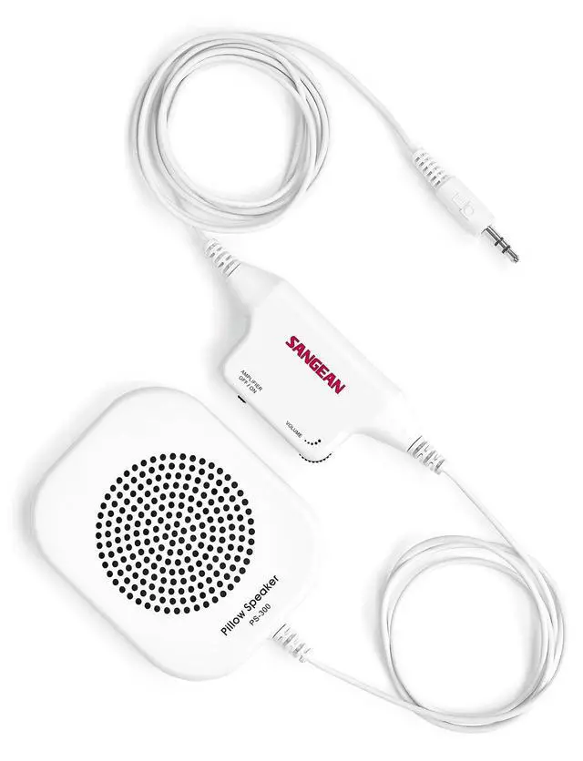 Alt view image 3 of 5 - Sangean PS-300 Pillow Speaker with in-line Volume Control and Amplifier (White)