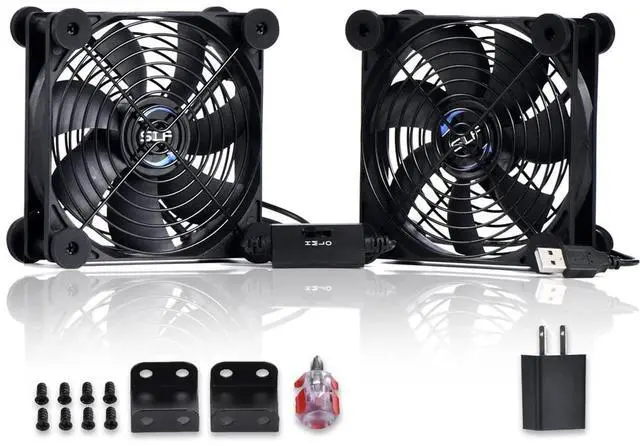 Main image of SCCCF USB Dual 120mm Control Fan, 5V Portable Cooling Fan for Flat-Screen TV Receiver Router DVR PlayStation Xbox Computer Cabinet Cooler