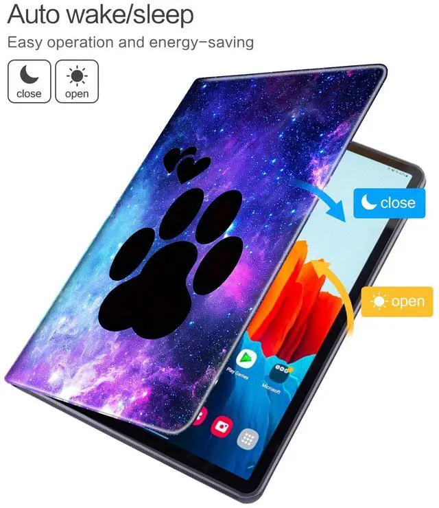 Alt view image 4 of 5 - Fire HD 10 Tablet Case 10.1" (2019/2017/2015 Release) Dog Paw Shockproof Slim PU Leather Cover with Auto Sleep/Wake for All-New  Kindle Fire 10 (9th / 7th / 5th Generation)