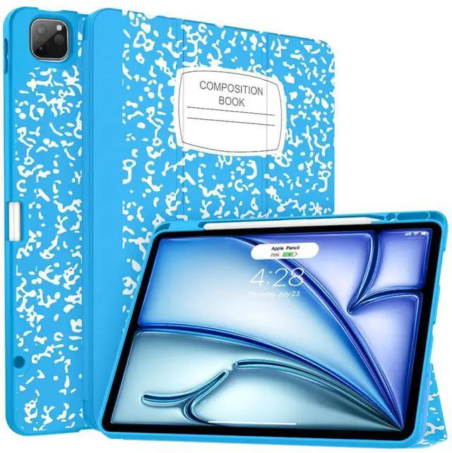 Main image of Soke Case for iPad Air 13 Inch (M3/M2,2025-2024), iPad Pro 12.9" 6th/5th Generation with Pencil Holder(2021 2022 Release)-[Apple Pencil Charging + Auto Wake/Sleep] Soft Back Cover, Book Blue