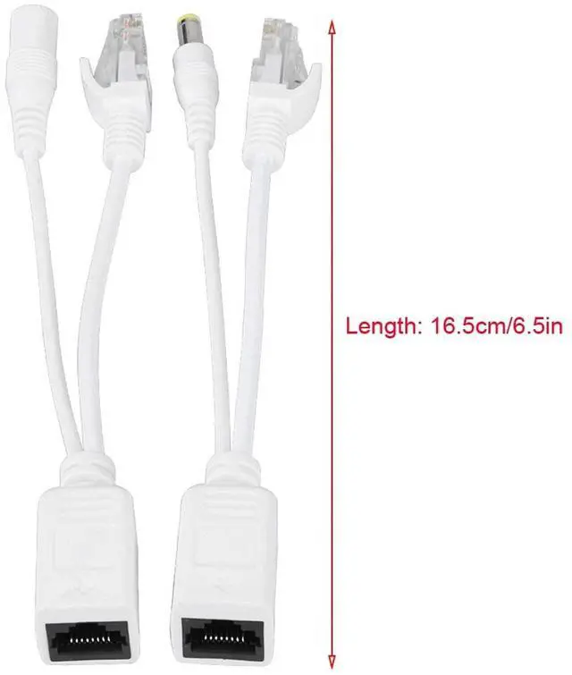 Alt view image 4 of 5 - Sonew IP Camera POE RJ45 Cable Power Over Ethernet Adapter Injector + Splitter 12 V 10 Pair