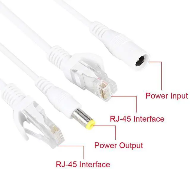 Alt view image 5 of 5 - Sonew IP Camera POE RJ45 Cable Power Over Ethernet Adapter Injector + Splitter 12 V 10 Pair