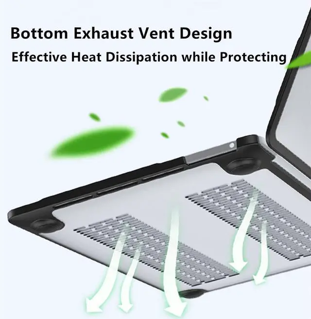 Alt view image 4 of 5 - Se7enline MacBook Air 13.6" M4 A3240 Case 2025, Frosted Gray Protective Shell & TPU Keyboard Cover - Scratch-Resistant Matte Finish