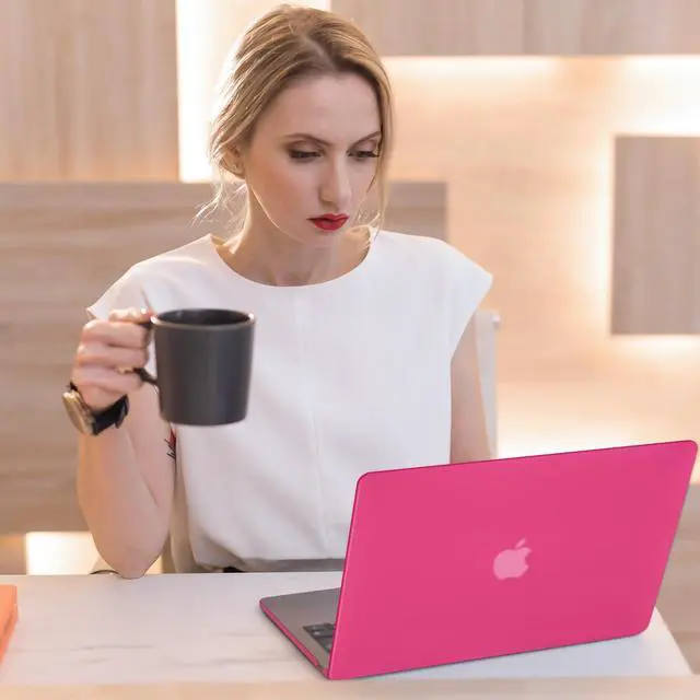 Alt view image 5 of 5 - Seorsok Compatible with MacBook Air 15 inch Case 2023 2024 Release A2941 M2&M3 A3114 Touch ID,Ultra Thin Laptop Plastic Hard Shell Case&Keyboard Skin,Hot Pink