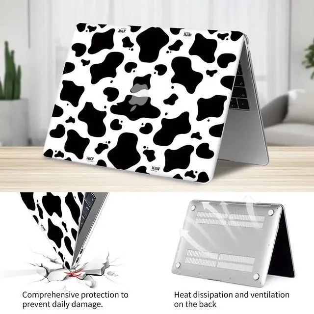 Alt view image 2 of 5 - Seorsok Compatible with MacBook Air 13 Inch Model A1932 A2179 M1 A2337 Touch ID Release 2020 2019 2018 Plastic Hard Shell Case Protective Cover with 2 Pieces Black Keyboard Cover Cow Pattern
