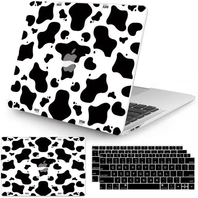 Main image of Seorsok Compatible with MacBook Air 13 Inch Model A1932 A2179 M1 A2337 Touch ID Release 2020 2019 2018 Plastic Hard Shell Case Protective Cover with 2 Pieces Black Keyboard Cover Cow Pattern
