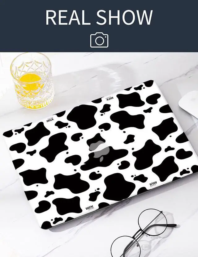 Alt view image 3 of 5 - Seorsok Compatible with MacBook Air 13 Inch Model A1932 A2179 M1 A2337 Touch ID Release 2020 2019 2018 Plastic Hard Shell Case Protective Cover with 2 Pieces Black Keyboard Cover Cow Pattern