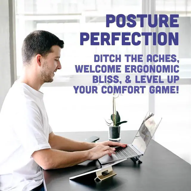 Alt view image 4 of 5 - Steepy Portable Laptop Stand for Desk  Adjustable Height, & Portable Laptop Holder  Ergonomic Computer Stand for Cooling & Comfort  Slip-Proof, Sturdy Design  Universal Fit for 13-17 Inch Devices