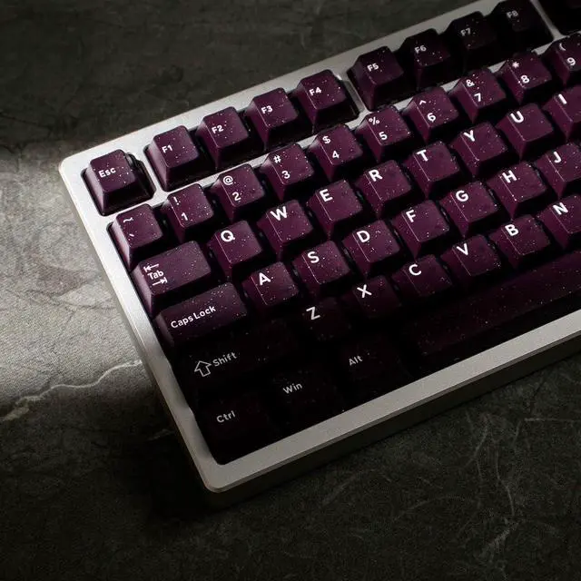 Alt view image 4 of 5 - Sumgsn Double Shot Keycaps 162 Keys Purple Vior Keycaps Set Cherry Profile Fit for 60% 65% 75% 95% Mechanical Keyboard Cherry Mx Switches