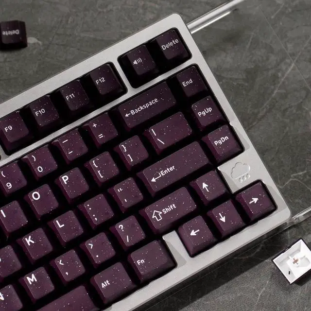 Alt view image 5 of 5 - Sumgsn Double Shot Keycaps 162 Keys Purple Vior Keycaps Set Cherry Profile Fit for 60% 65% 75% 95% Mechanical Keyboard Cherry Mx Switches