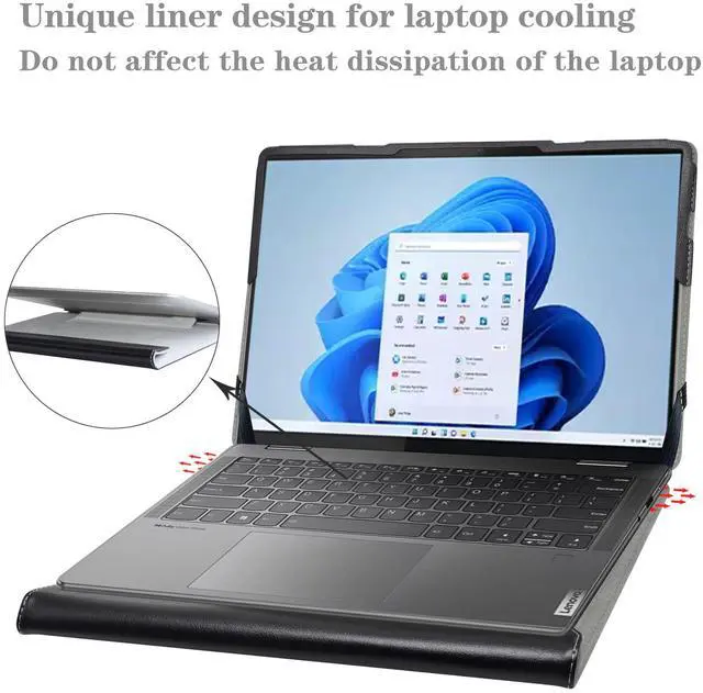 Alt view image 4 of 4 - Alapmk Protective Case for 14" Lenovo Yoga 7i 14 Gen 8 2023 Model/Yoga 7i 14 Gen 7 2022 Model & HP EliteBook 840 G9 G10 & VivoBook 14 OLED M1405YA(Not Fit Yoga 7i 14 2020-2021 Model),Black
