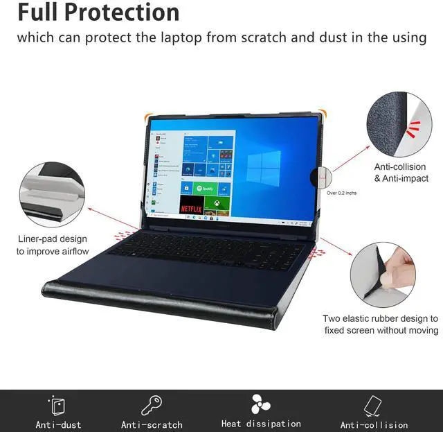 Alt view image 4 of 5 - Alapmk Protective Case for Samsung Galaxy Book3 360 15/Galaxy Book3 15 NP750XFG/Galaxy Book2 Pro 360 15 np950qed/Galaxy Book2 Pro 15 NP950XED NP950XEE/Galaxy Book Pro 15 NP950XDB 15.6",Black