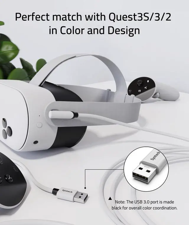 Alt view image 3 of 5 - Syntech Link Cable 20 FT Compatible with Oculus/Meta Quest 3/Meta Quest2/Pro/Pico 4/Ultra Accessories and PC/SteamVR, High Speed PC Data Transfer, USB 3.0 to USB C Cable for VR Headset