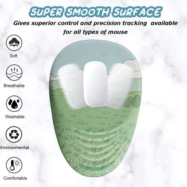 Alt view image 2 of 5 - Armanza Ergonomic Mouse Pad Wrist Support, Mouse Pad with Wrist Rest, Memory Foam Massage Design & Non-Slip PU Base MousePads for Pain Relief, Desk, Office, Home, Kawaii Japanese Anime