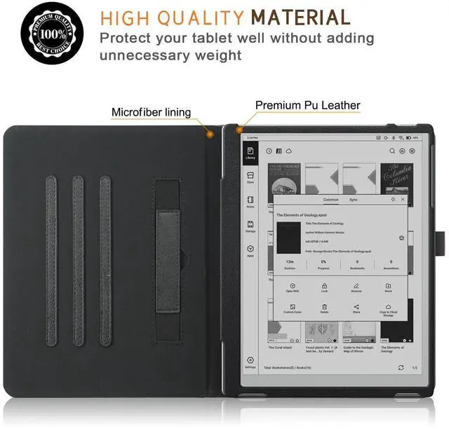 Alt view image 3 of 5 - Tading Standing Premium PU Leather Case for Onyx Boox Go 10.3 Tablet (2024 Released), Lightweight Book Folio Cover with Auto Sleep/Wake (Black)