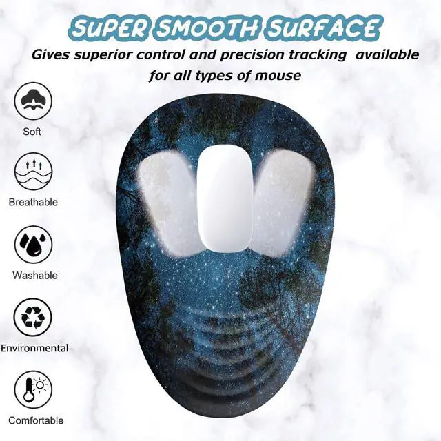 Alt view image 2 of 5 - Armanza Mouse Pad Wrist Support, Ergonomic Mouse Pad with Wrist Rest, Memory Foam Massage Design & Non-Slip PU Base MousePads for Pain Relief, Desk, Office, Home, Blue Sky Tree