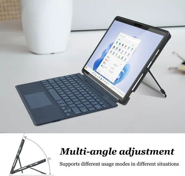 Alt view image 4 of 5 - Case for Microsoft Surface Pro 11/10/9/8 13-Inch All-in-One Rugged Case - Compatible with Type Cover Keyboards, (Transparent)