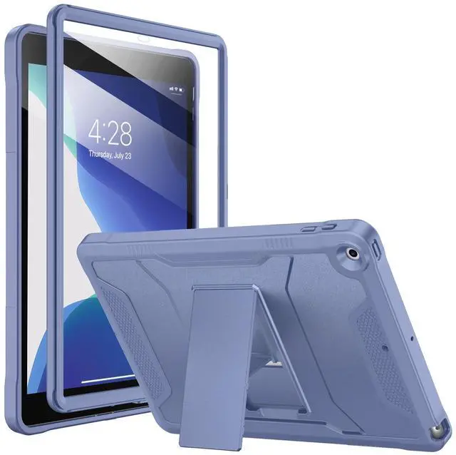 Main image of Soke Case for iPad 9th/8th/7th Generation 10.2-Inch (2021/2020/2019 Release), with Built-in Screen Protector and Kickstand, Rugged Full Body Protective Cover for Apple iPad 10.2 Inch - LavenderGray