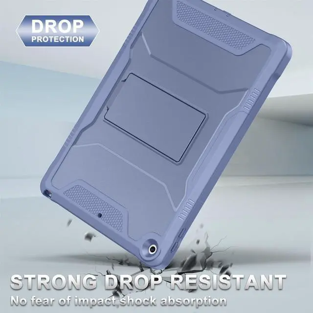 Alt view image 5 of 5 - Soke Case for iPad 9th/8th/7th Generation 10.2-Inch (2021/2020/2019 Release), with Built-in Screen Protector and Kickstand, Rugged Full Body Protective Cover for Apple iPad 10.2 Inch - LavenderGray