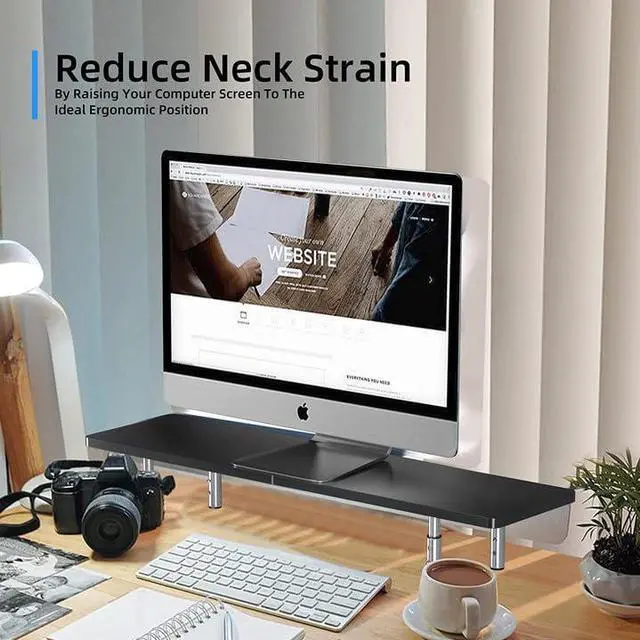 Alt view image 2 of 5 - suptek Laptop Stand for Desk,Computer Monitor Laptop Stand Riser for Printer, Notebook and All Flat Screen TV Display,3 Height Adjustable(MST016)