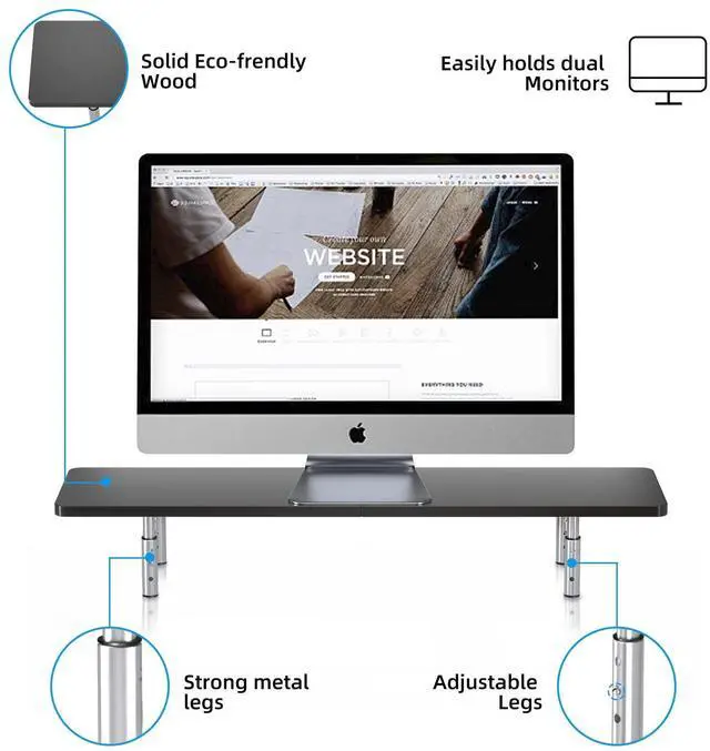 Alt view image 3 of 5 - suptek Laptop Stand for Desk,Computer Monitor Laptop Stand Riser for Printer, Notebook and All Flat Screen TV Display,3 Height Adjustable(MST016)