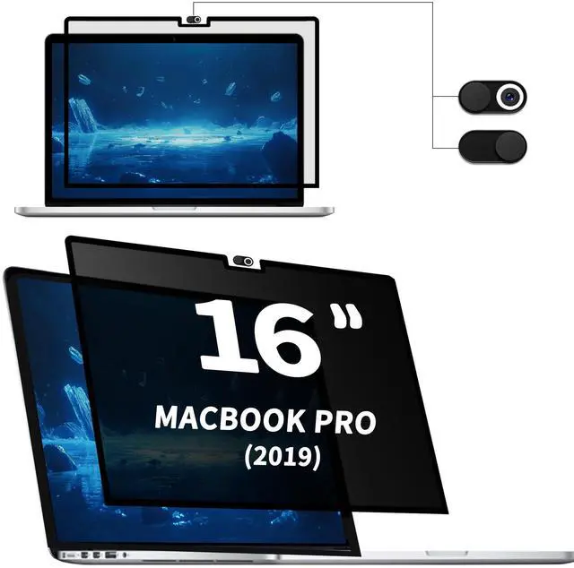 Main image of Privacy Screen for Macbook Pro 16 inch (2019-2023,M1,M2) Nano-frame Adhesive Screen Protect, Privacy Security Filter Adjustable Camera Cover, Film Matte Anti Glare Blue Light