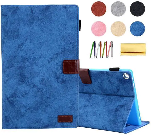 Main image of Smart Case for Fire HD 8 (8th/7th/6th Generation-Old Model), Techcircle Soft PU Leather Magnetic Flip [Auto Wake Sleep] Wallet Cover for Kindle Fire HD 8-inch Tablet (2018/2017/2016 Release), Blue